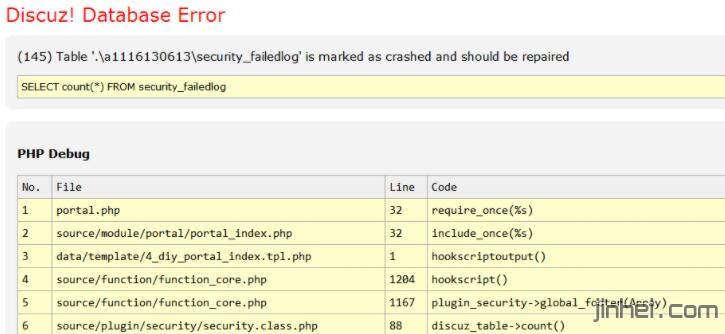 Discuz! Database Error (145) Table '' is marked as crashed and should be repaired解决方法教程